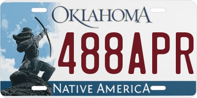 OK license plate 488APR
