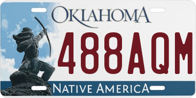 OK license plate 488AQM