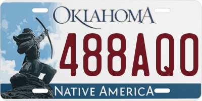 OK license plate 488AQO
