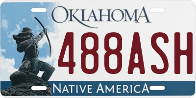 OK license plate 488ASH