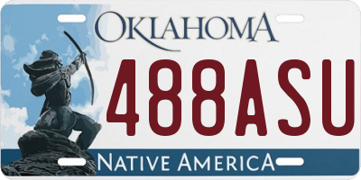 OK license plate 488ASU