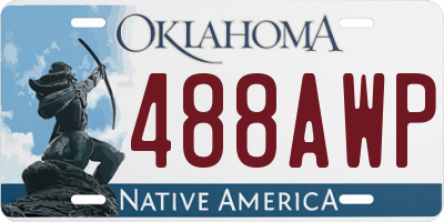 OK license plate 488AWP