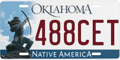 OK license plate 488CET