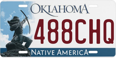 OK license plate 488CHQ