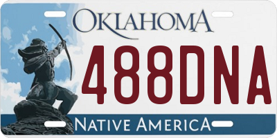 OK license plate 488DNA