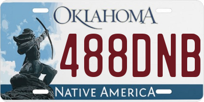 OK license plate 488DNB