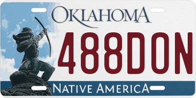 OK license plate 488DON