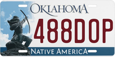 OK license plate 488DOP