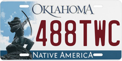 OK license plate 488TWC