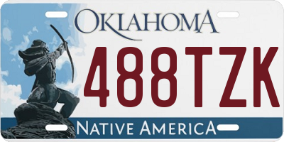 OK license plate 488TZK