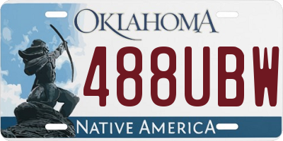 OK license plate 488UBW
