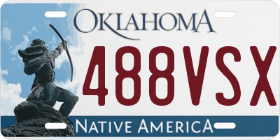 OK license plate 488VSX