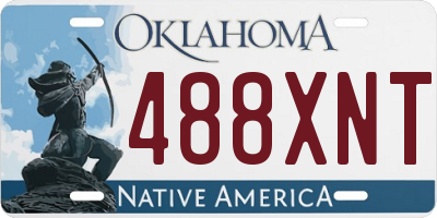 OK license plate 488XNT