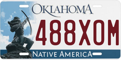 OK license plate 488XOM