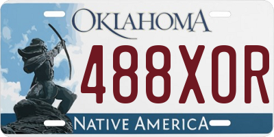 OK license plate 488XOR