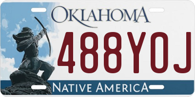 OK license plate 488YOJ