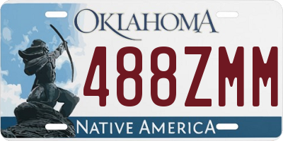 OK license plate 488ZMM