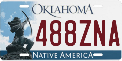 OK license plate 488ZNA