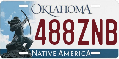 OK license plate 488ZNB