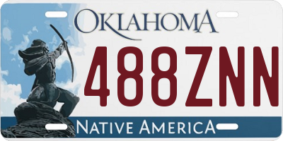 OK license plate 488ZNN