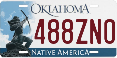 OK license plate 488ZNO