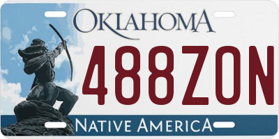 OK license plate 488ZON
