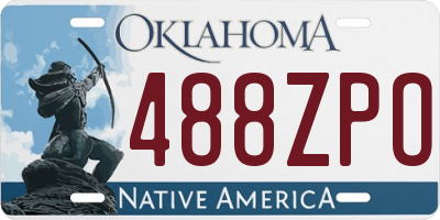 OK license plate 488ZPO