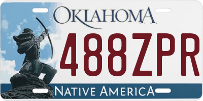 OK license plate 488ZPR