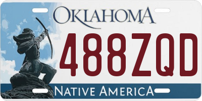 OK license plate 488ZQD