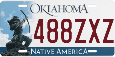 OK license plate 488ZXZ