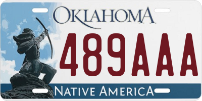 OK license plate 489AAA