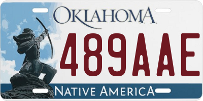 OK license plate 489AAE