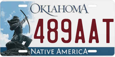 OK license plate 489AAT