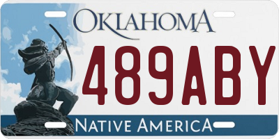 OK license plate 489ABY