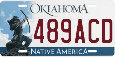 OK license plate 489ACD