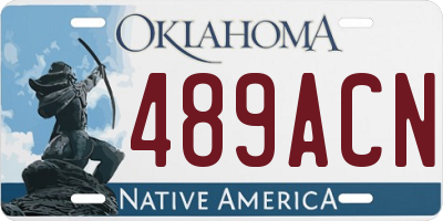 OK license plate 489ACN