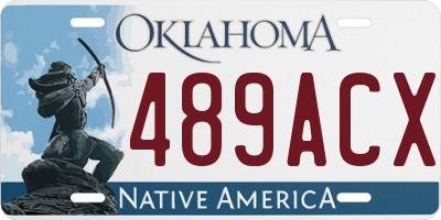 OK license plate 489ACX