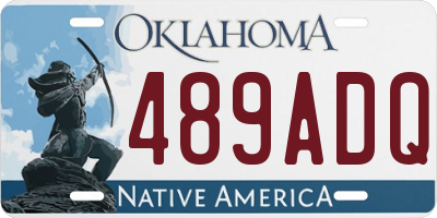 OK license plate 489ADQ