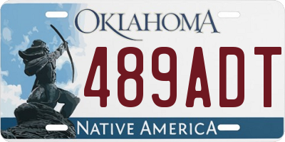 OK license plate 489ADT
