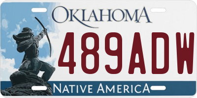 OK license plate 489ADW