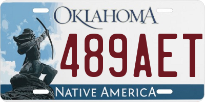 OK license plate 489AET