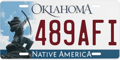 OK license plate 489AFI