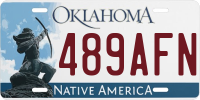 OK license plate 489AFN