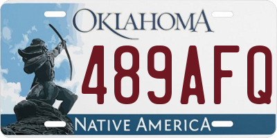 OK license plate 489AFQ
