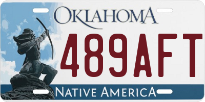 OK license plate 489AFT