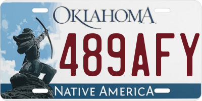 OK license plate 489AFY