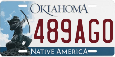 OK license plate 489AGO