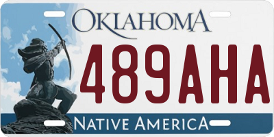 OK license plate 489AHA