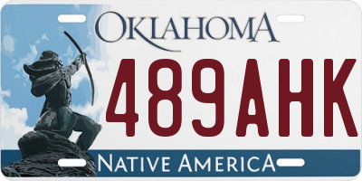 OK license plate 489AHK