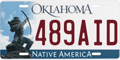 OK license plate 489AID